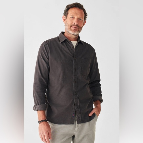 Faherty Stretch Corduroy Shirt in Black Men’s , size Large - Picture 1 of 11